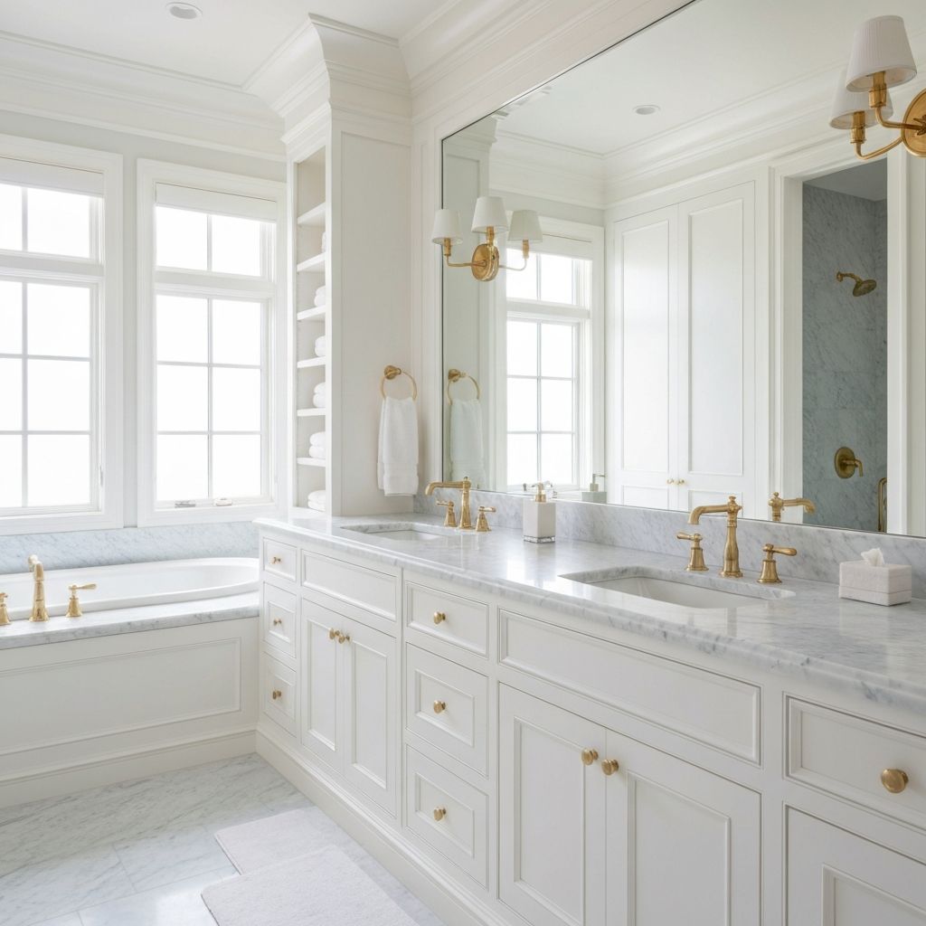 Luxury master bathroom with custom vanity